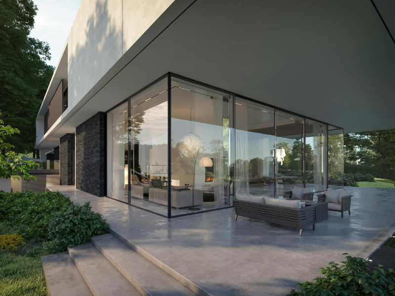 outdoor glass terrace Outdoor glass terrace building